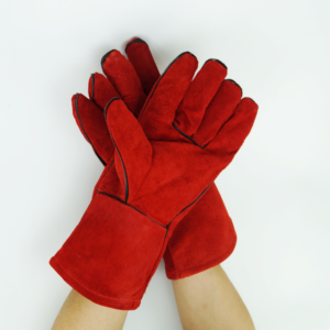 WELDING LEATHER GLOVES (RED)