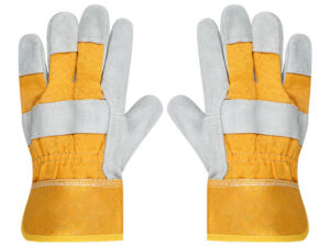 DOUBLE PALM  LEATHER GLOVES (YELLOW-WHITE)