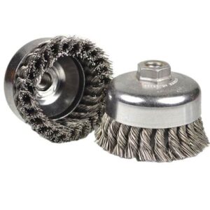 WIRE CUP BRUSH KNOT (4″x5/8″ THREAD)