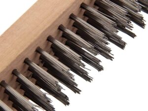 WOODEN CARBON STEEL WIRE BRUSH 7 INCH LONG