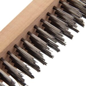 WOODEN CARBON STEEL WIRE BRUSH 7 INCH LONG